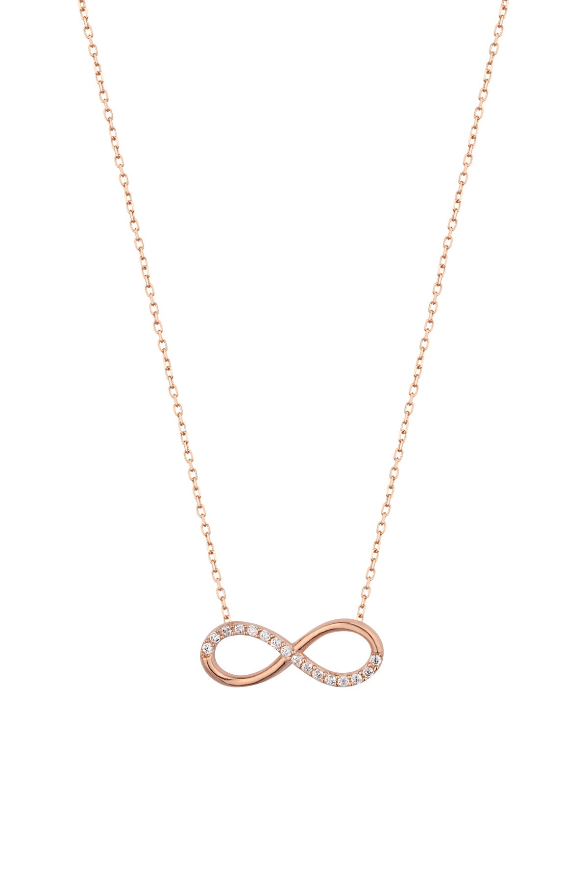 Half Stone Infinity Silver Necklace