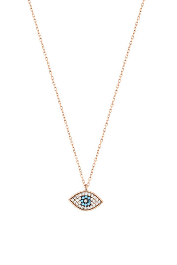 Turquoise Eye Silver Necklace