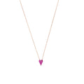 Sterling Silver Pink Gem Heart Necklace – Cute Small Heart Pendant Gift for Her