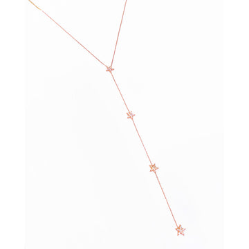 Long Necklace Y Necklaces with Stars, Extra Long Necklaces, Silver Cz Necklaces, Zirconia Necklaces