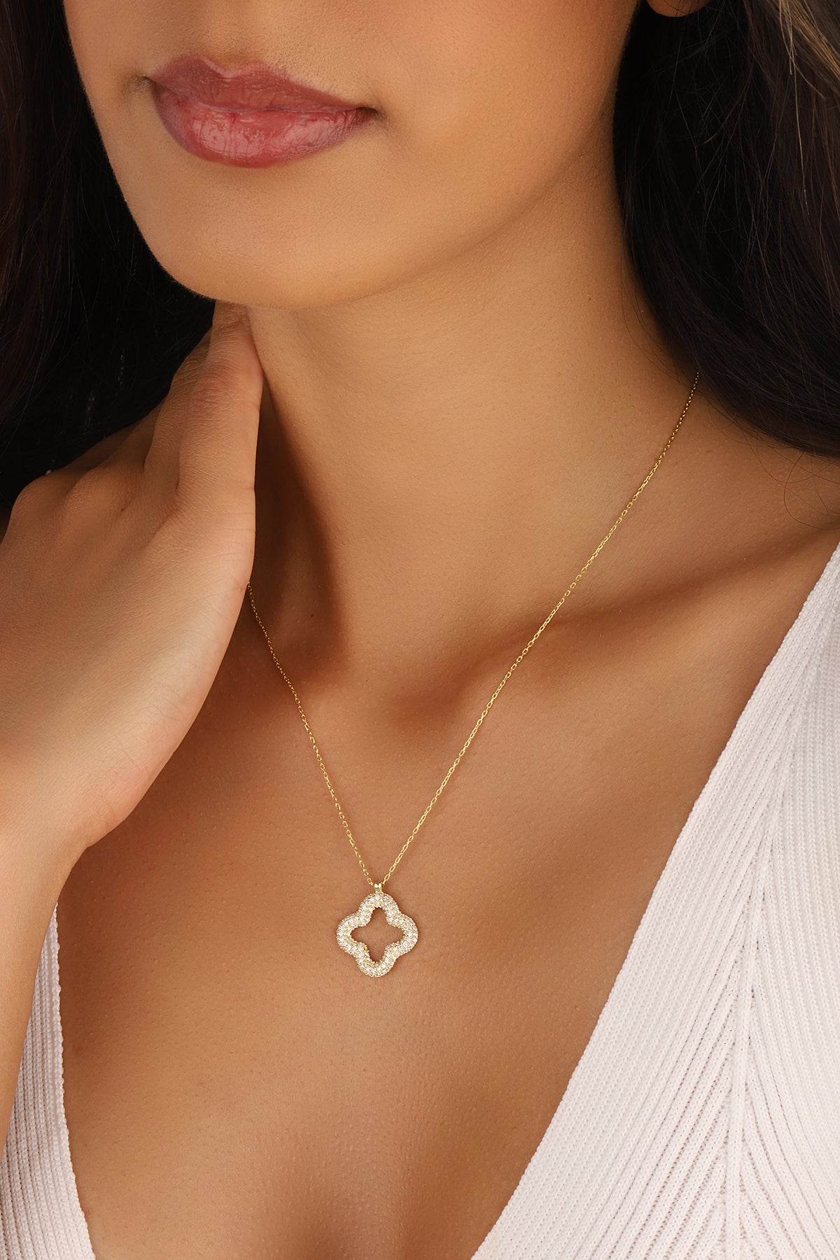 Sterling Silver Heart Pendant Necklace: Handcrafted Clover Jewelry