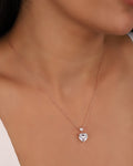 Sterling Silver Double Heart Necklace: Colorful Stone Link Chain