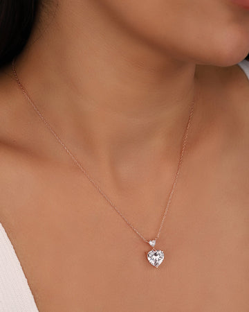 Sterling Silver Double Heart Necklace: Colorful Stone Link Chain