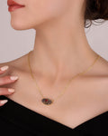 Natural Stone Eye Necklace, Women Evileye Necklace - Small Size