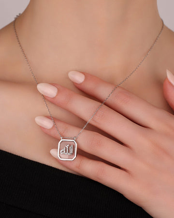 Personalized Arabic Necklace – Allah Pendant, Custom Name Jewelry, Sterling Silver Gift