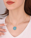 Glass Evil Eye Pendant Necklace – Sterling Silver Lucky Charm Jewelry