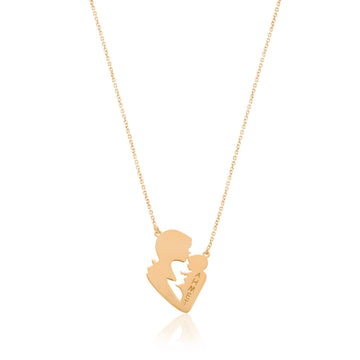 Mother & Newborn Baby Necklace in Sterling Silver – Custom Name Keepsake Gift