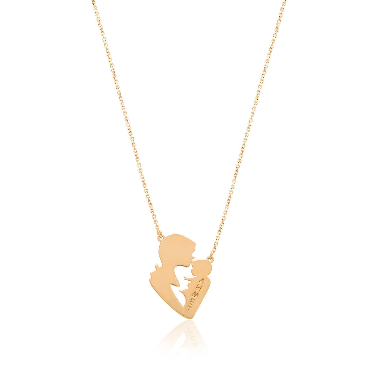 Mother & Newborn Baby Necklace in Sterling Silver – Custom Name Keepsake Gift