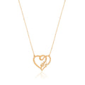 Valentine's Gift Name Silver Necklace on Intertwined Hearts