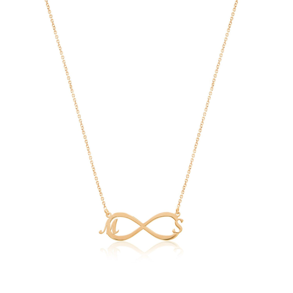 Custom Initials Infinity Necklace – 925 Silver Romantic Jewelry