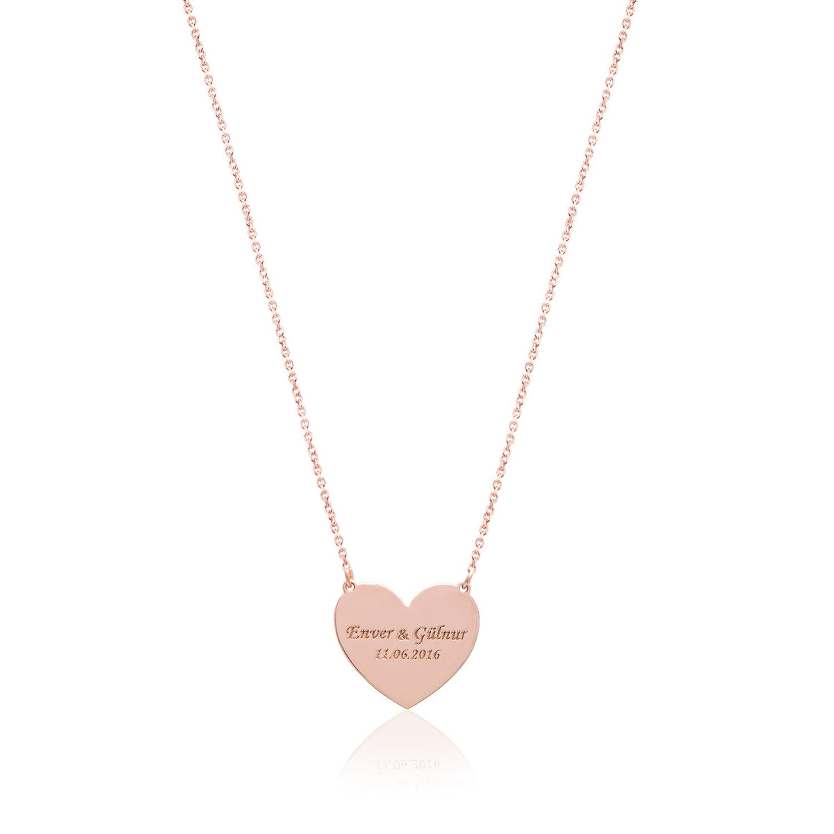 Heart Necklace with Lovers' Names and Important Dates