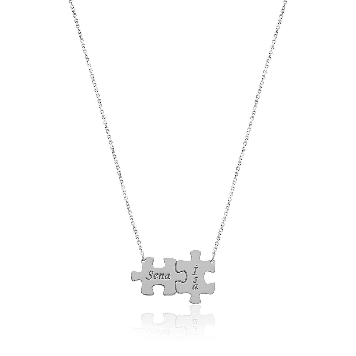 Custom Name Puzzle Silver Necklace – Personalized Sterling Silver Jewelry, Unique Gift Idea