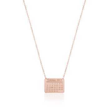 Love Calendar Gift Silver Special Date Necklace
