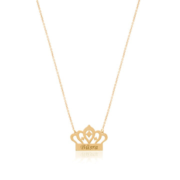 Personalized Prince or Princess Crown Necklace – Sterling Silver Name Jewelry for Kids & Adults