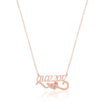 Heart Necklace with Date and Initials Personalized