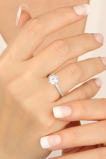 Swarovski Stone Silver Engagement Ring