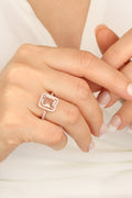 Pink Swarovski Stone Ring – Sterling Silver Dainty Minimalist Jewelry for Women