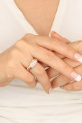 Zircon Stone Silver Ring