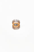 White Stone Eye Silver Ring
