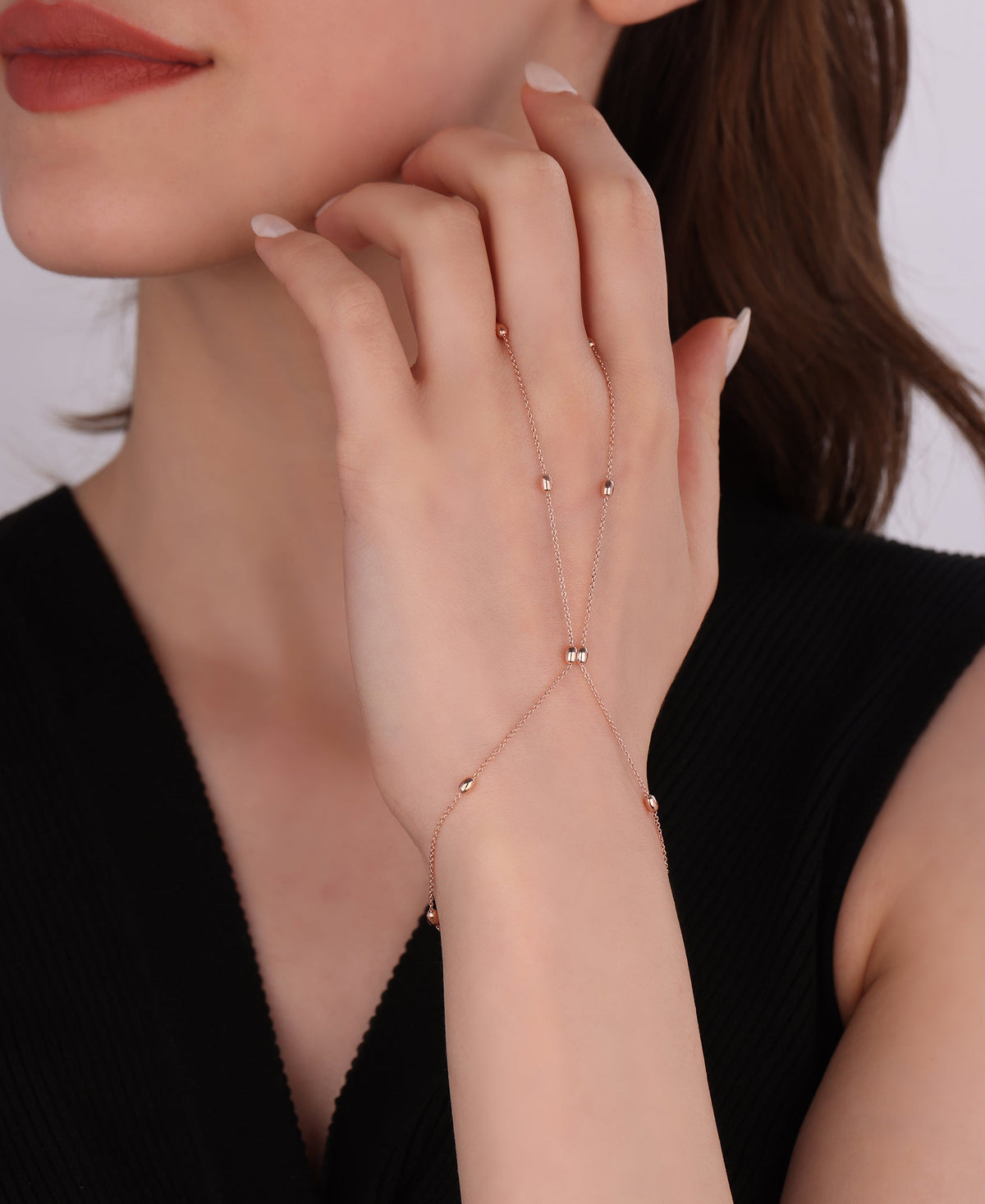 Stoneless Chain Silver Sahmeran Bracelet, Dainty Cube Hand Chain Bracelet, Gold Finger Bracelet, Ring Bracelet, Slave bracelet, Gift for her