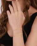 Row Hexagon Silver Hand Harness – Minimalist Finger Chain Bracelet