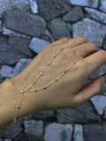 Beaded Chain and Gemstone Silver Slave Bracelet – Trendy Hand Chain Jewelry turkish gold jewelry wholesale шахмаран браслет