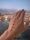925 Sterling Silver Evil Eye Slave Bracelet – Handmade Adjustable Chain Hand Jewelry