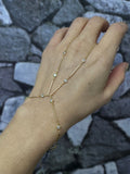 Zircon Silver Slave Bracelet – Dainty Long Bar and Chain Design