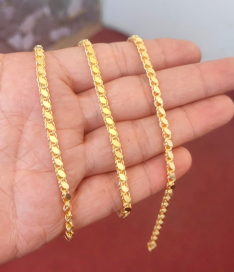 925 Silver Barley Chain Necklace , Gold Necklace, Thick Chain Necklace, Gold Chain Necklace – Dainty Layering Necklace, Adjustable Length