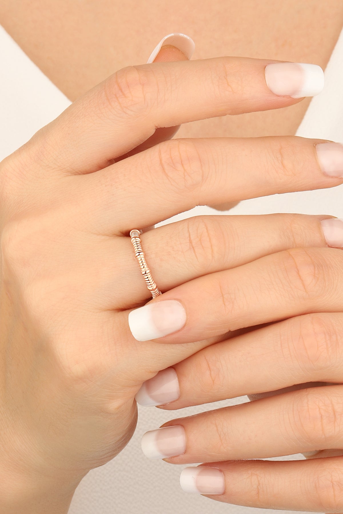 Thin Twisted Silver Ring Without Stone